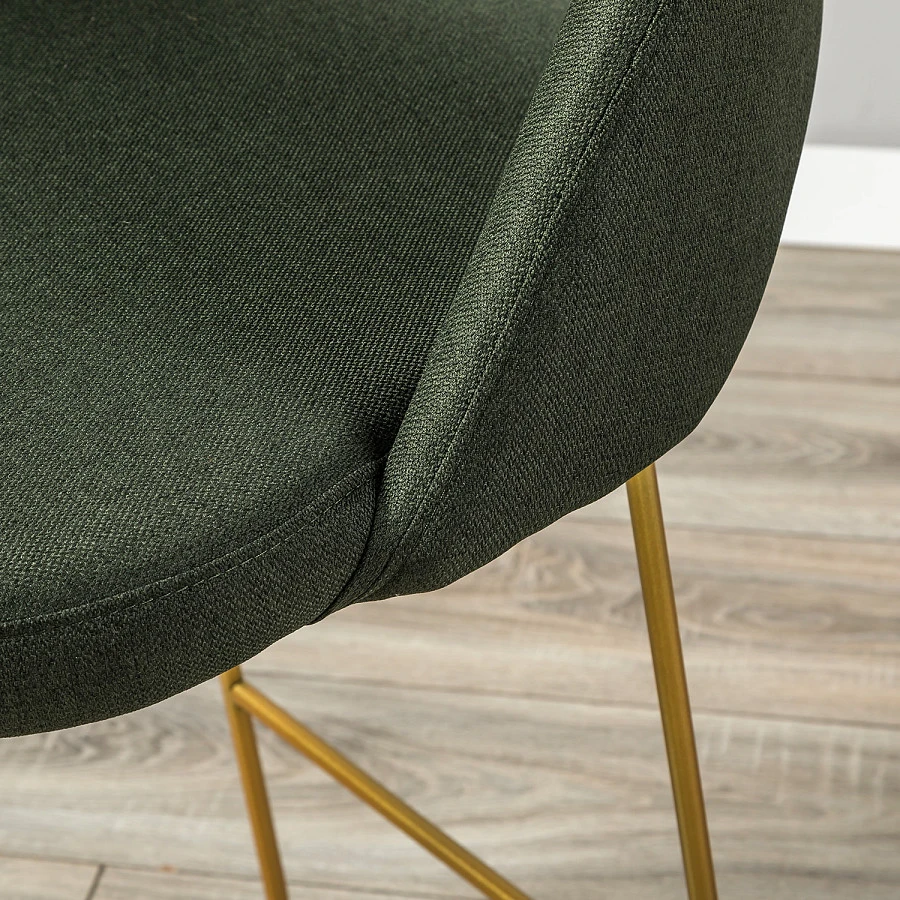 Кресло полубар Lars тёмно-зеленый/Линк золото - фото 10