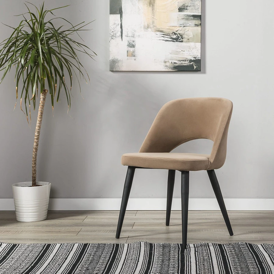 Кресло Lars Diag beige/черный - фото 9