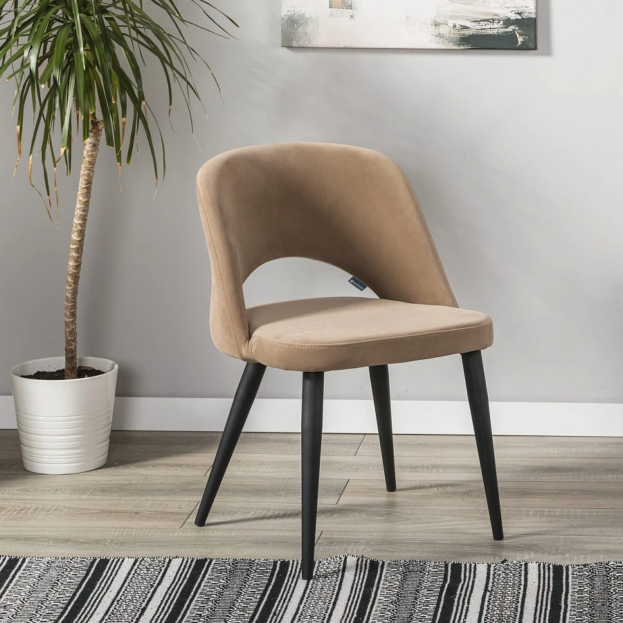 Кресло Lars Diag beige/черный - фото 7