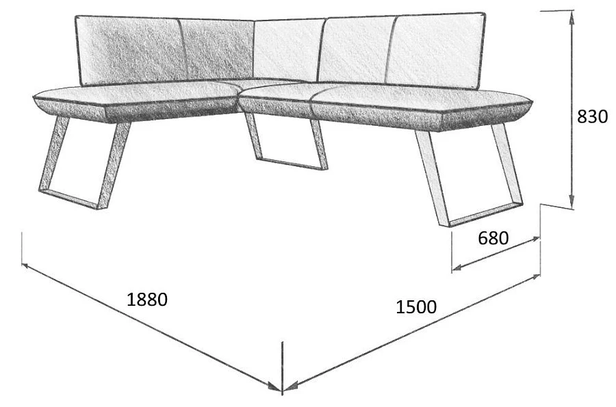 Диван кухон. Cosmo 140-178L 32 1500*1880*830 - фото 4