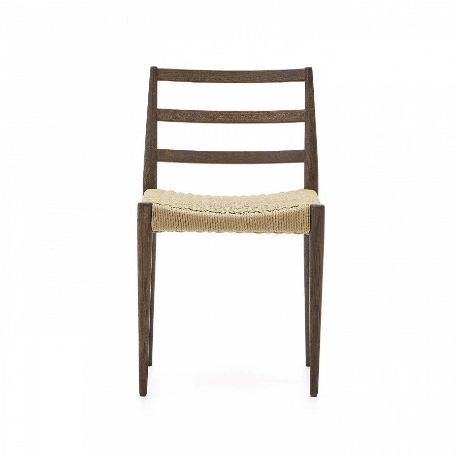 Analy Стул массив дуба под орех/сид.веревка - фото 5