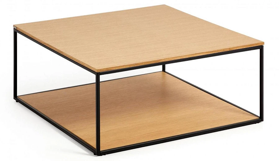 Журнальный столик Yoana шпон/металл 80x80см