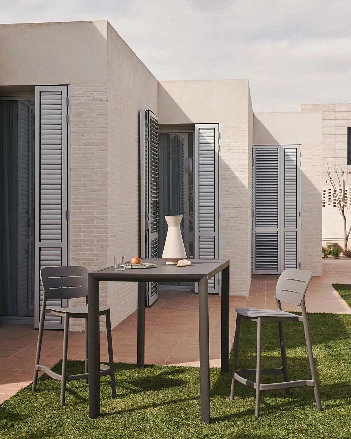 Culip Алюминиевый барный стол с порошковым покрытием серого цвета 150 x 77 см - фото 2