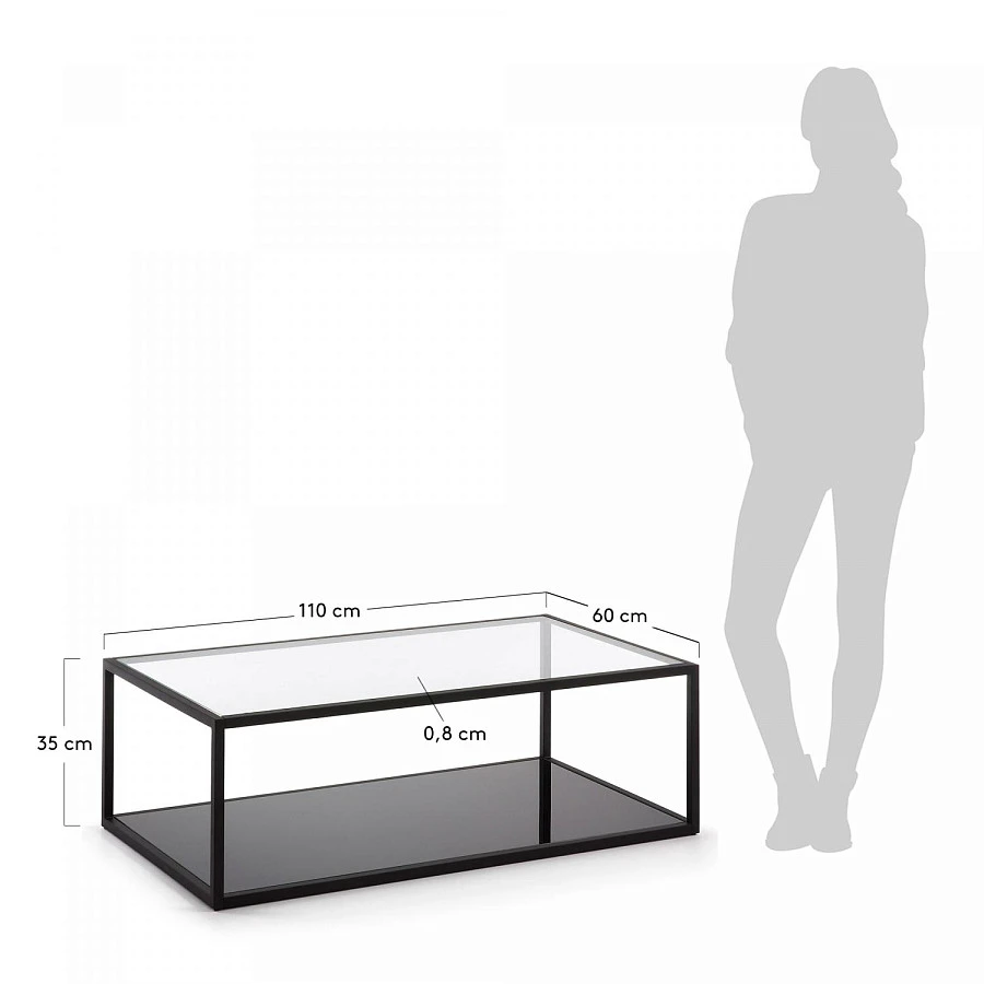 Журнальный столик Greenhill 110 x 60 см черный - фото 5