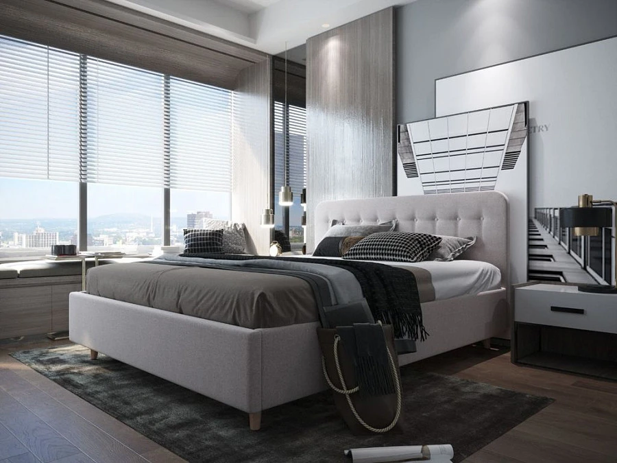 Кровать Лион 180х200 графитового цвета - фото 3