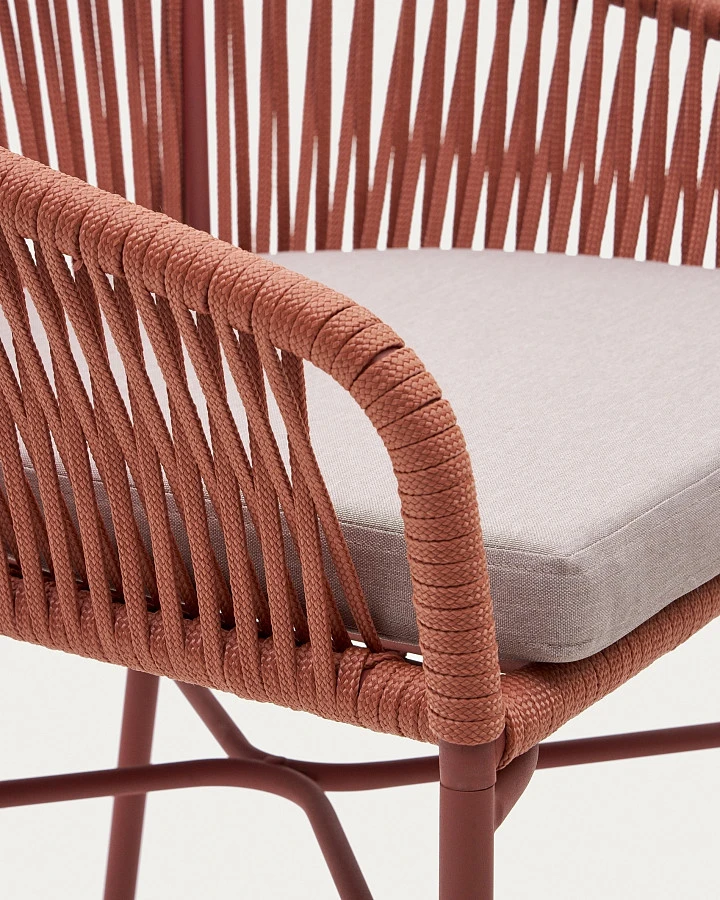 Полубарный стул Yanet из терракотовой веревки - фото 11
