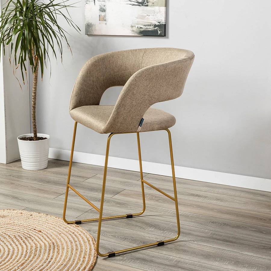 Кресло полубар Hugs beige/Линк золото - фото 8