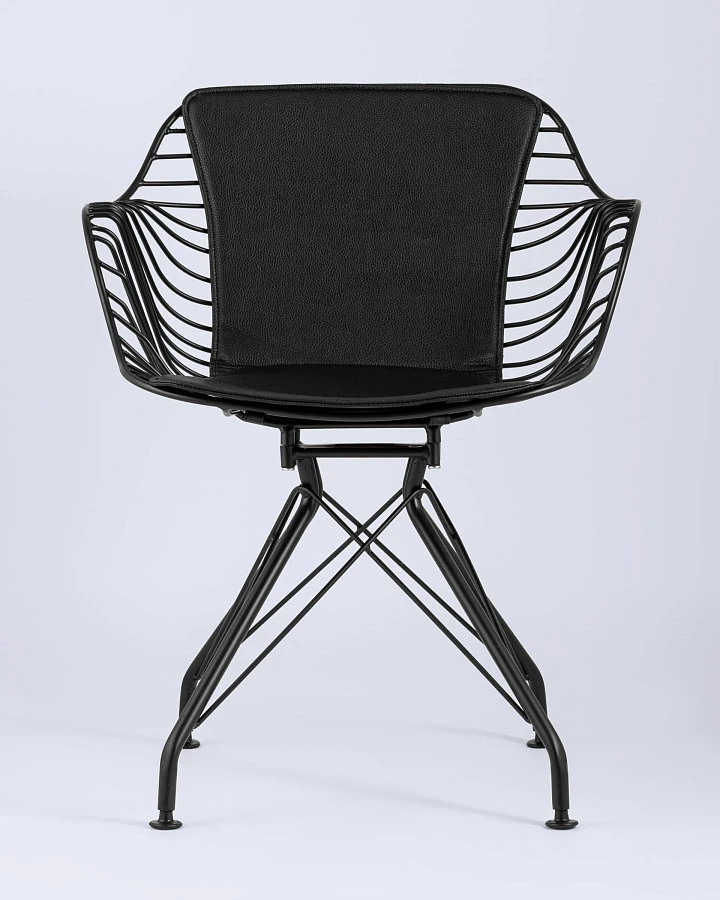 Кресло Thomas черное с черной подушкой - фото 4