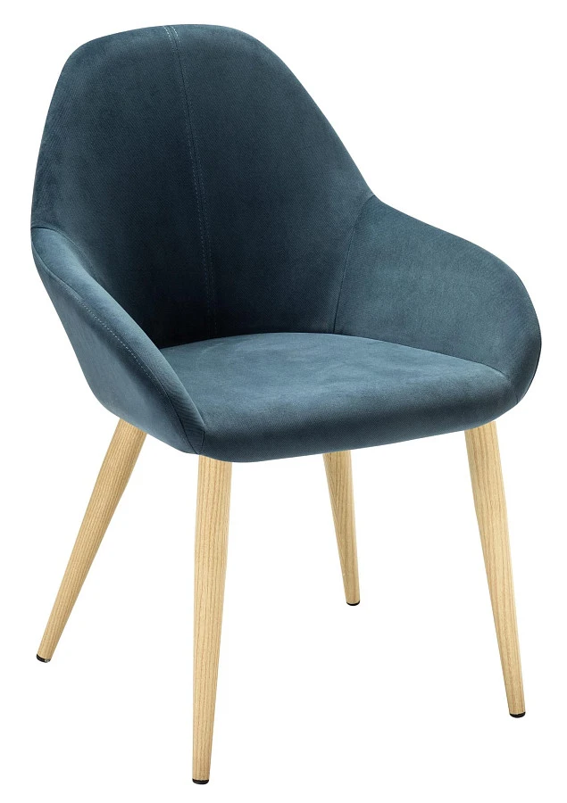 Кресло Kent Diag blue/нат.дуб