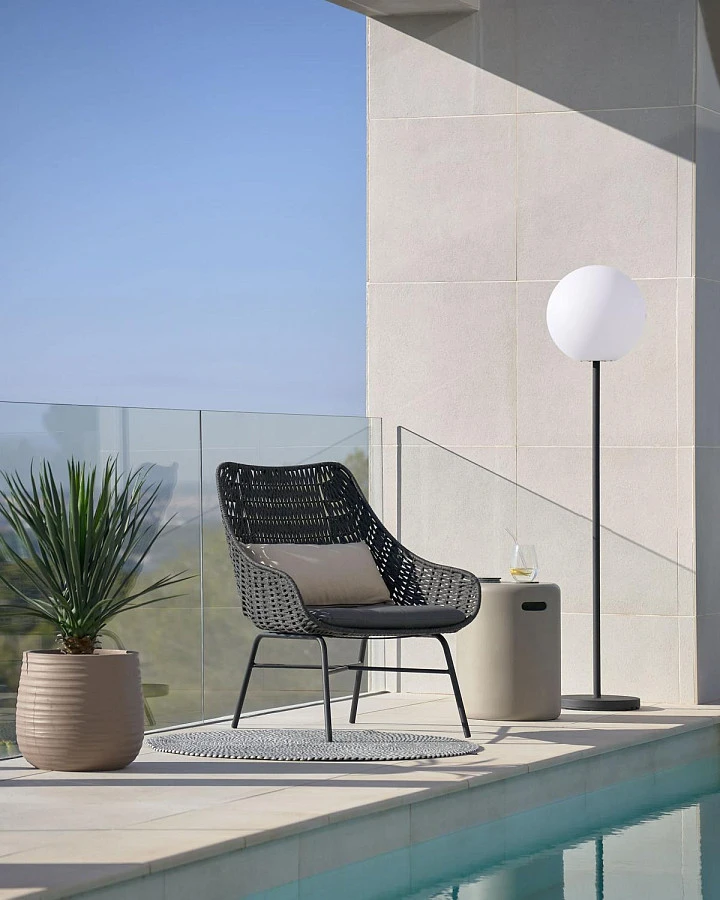 Веревочное кресло Abeli черного цвета - фото 11