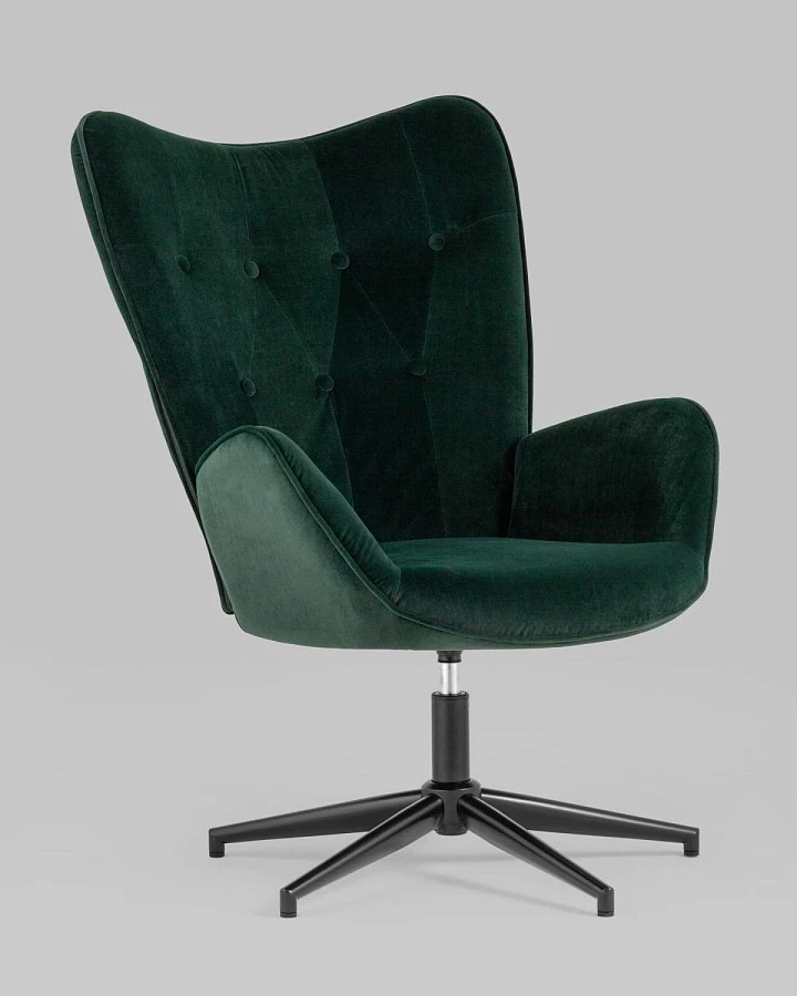 Кресло Филадельфия велюр изумрудный ножка черная - фото 2