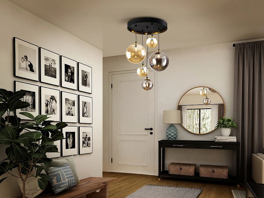 Люстра Dark 5L черный / латунь - фото 11