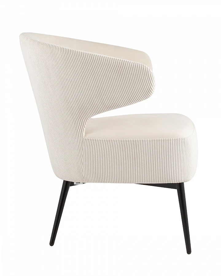 Кресло лаунж Royal Stripes велюр молочный - фото 4