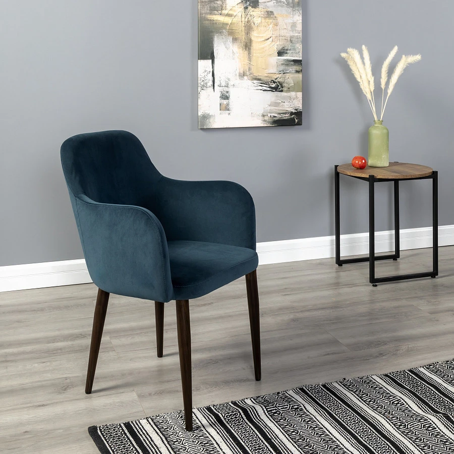 Кресло Ledger Diag blue/т. орех - фото 8