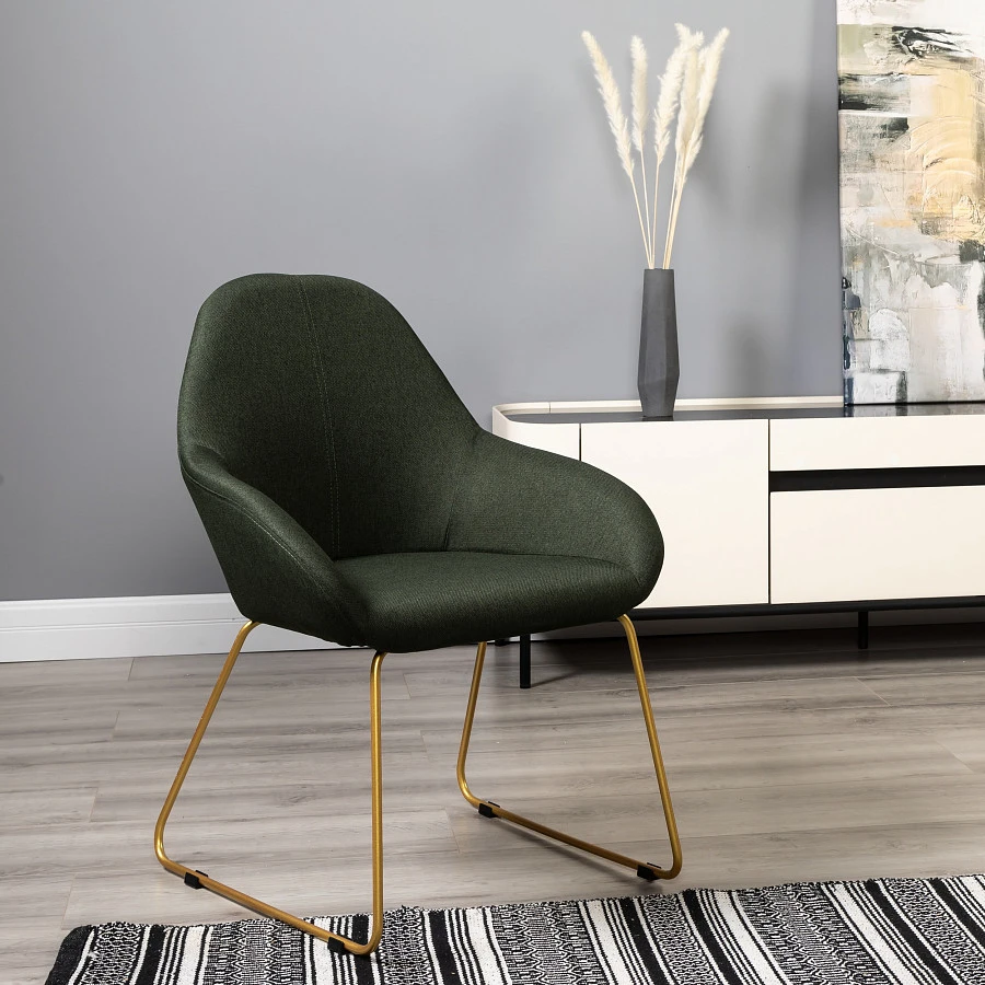 Кресло Kent тёмно-зеленый/Линк золото - фото 12