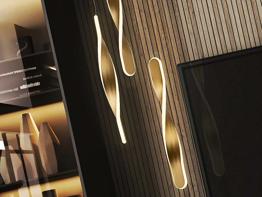 Люстра Twist 3L золотая - фото 8