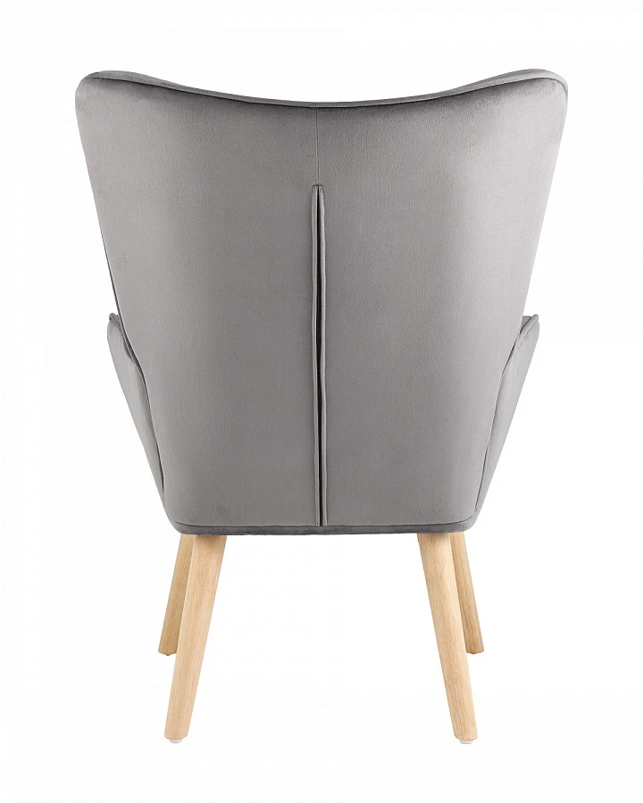Кресло Хью велюр серый - фото 4