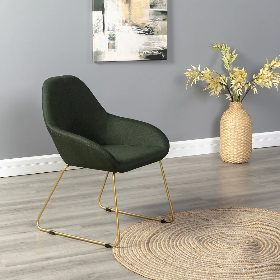 Кресло Kent тёмно-зеленый/Линк золото - фото 16