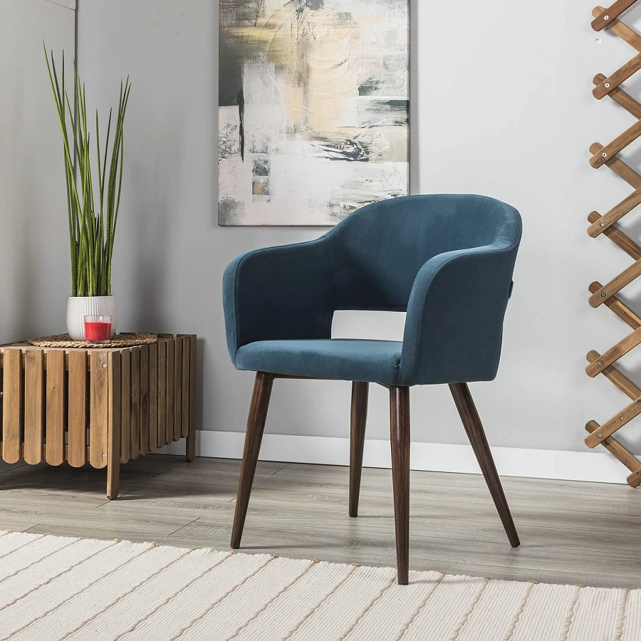 Стул Oscar Diag blue/т.орех - фото 11