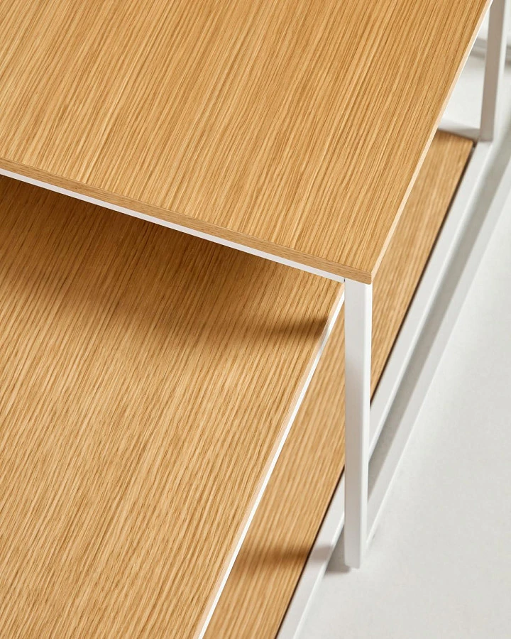 Набор 2 журнал.стола Yoana шпон/белый 80x80см - фото 3