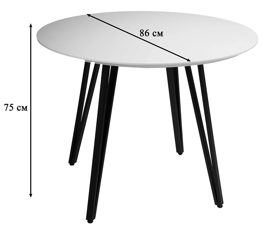 Стол Диего d860 мрамор бьянко со скосом - фото 2