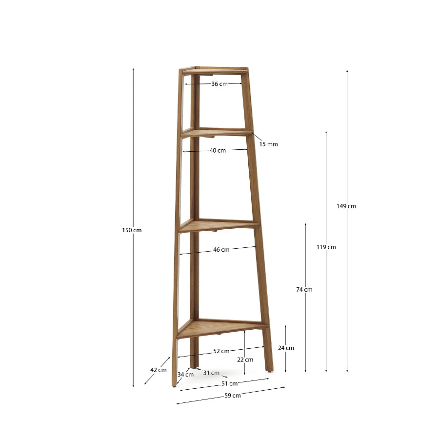 Victora Уличный стеллаж из массива акации 42 x 150 см - фото 6
