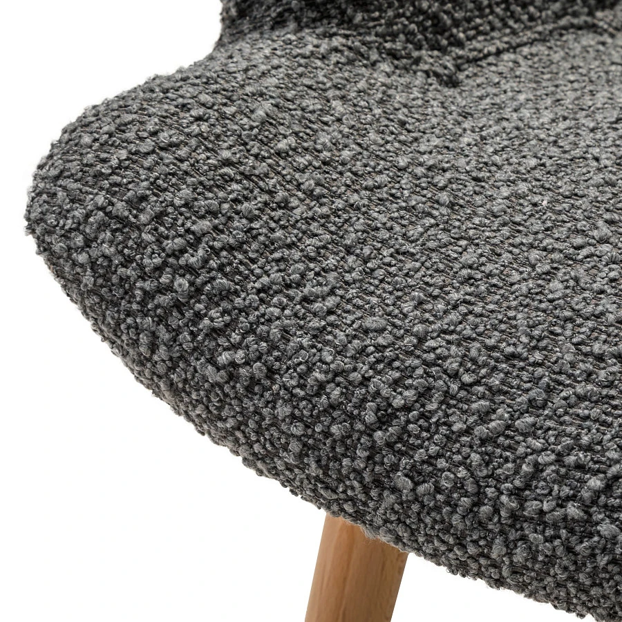 Кресло Хайбэк темно-серый/нат.бук - фото 6