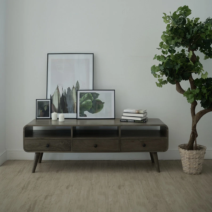 Консоль из массива, АУДУН ГРЭЙ 3 ящика - фото 6