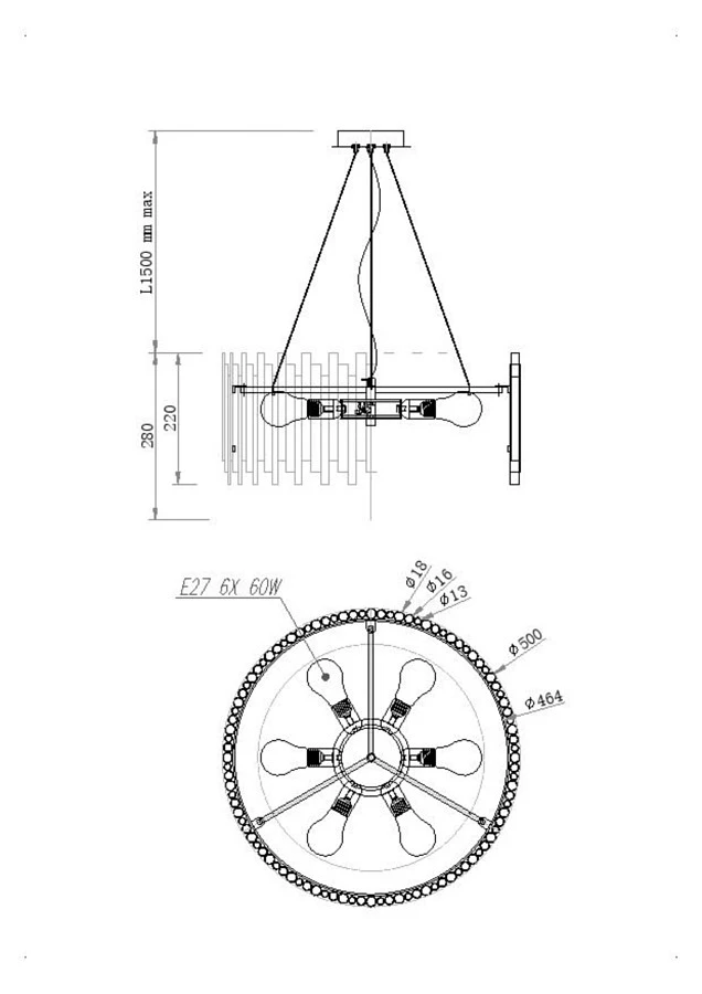 Подвесной светильник Maytoni MOD136PL-06BS - фото 2