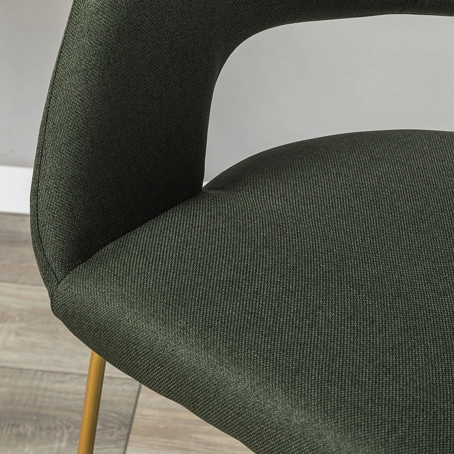 Кресло полубар Hugs тёмно-зеленый/Линк золото - фото 12