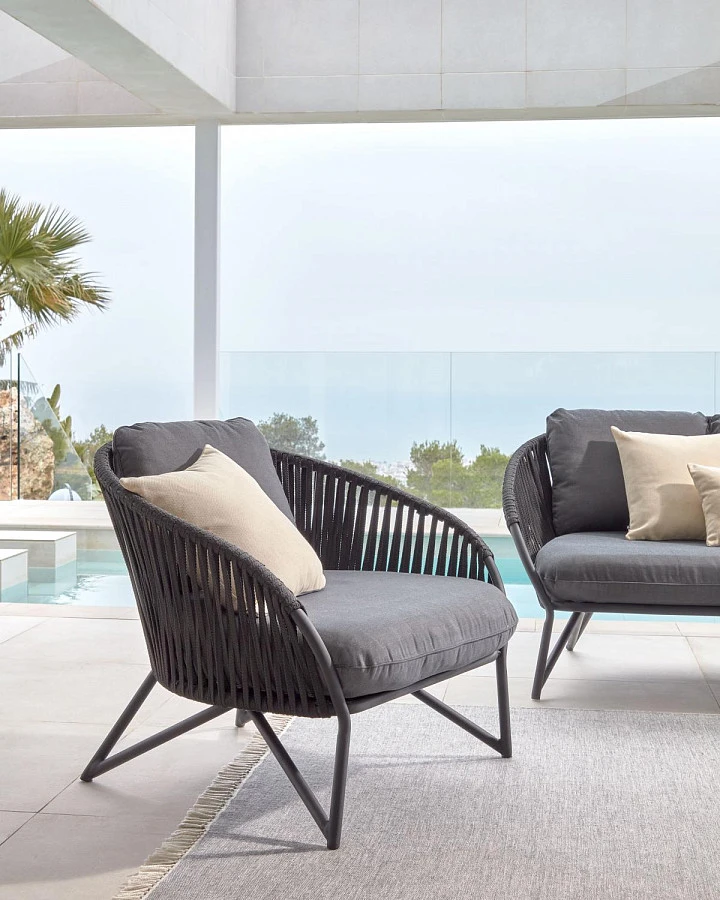 Веревочное кресло Branzie черное - фото 11