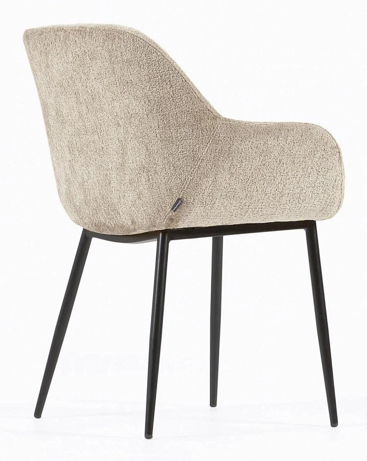 Стул Konna из бежевой синели/черный - фото 4