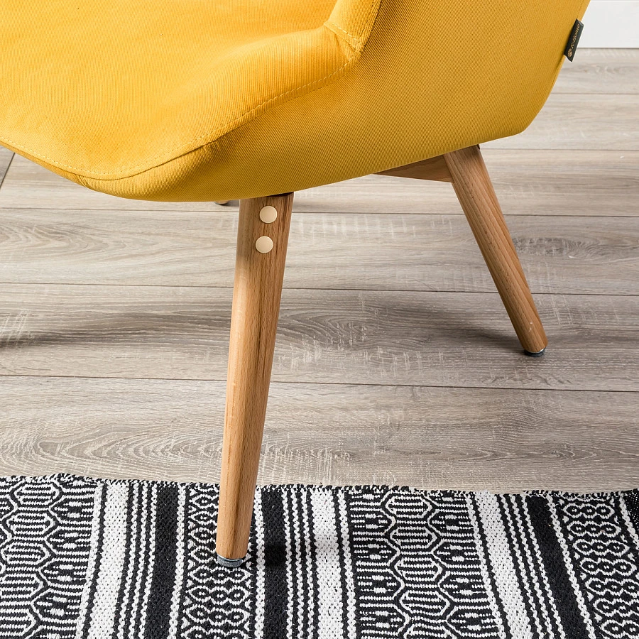 Кресло Хайбэк желтый/нат.бук - фото 18