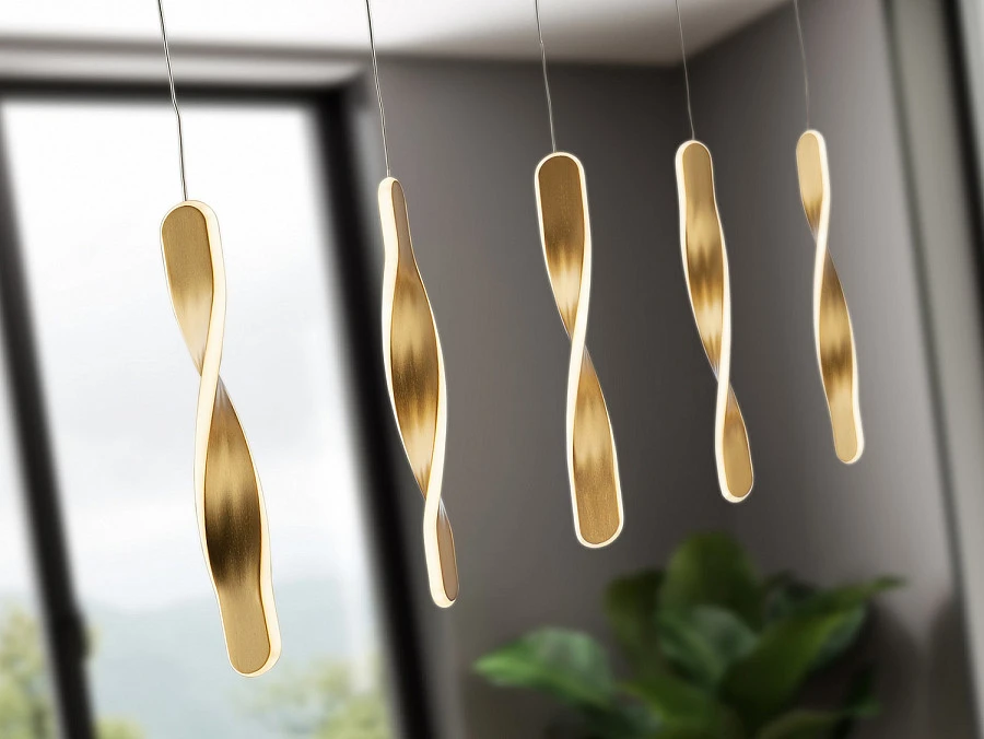 Люстра Twist 5L золотая - фото 4