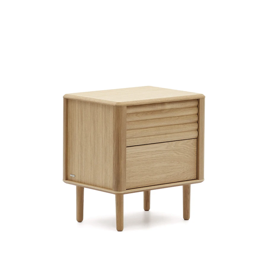 Lenon Тумбочка с 2 ящиками из шпона дуба 50 x 55 см - фото 6