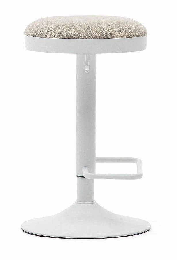 Табурет Zaib из беж.синели и бел.матовой стали - фото 2