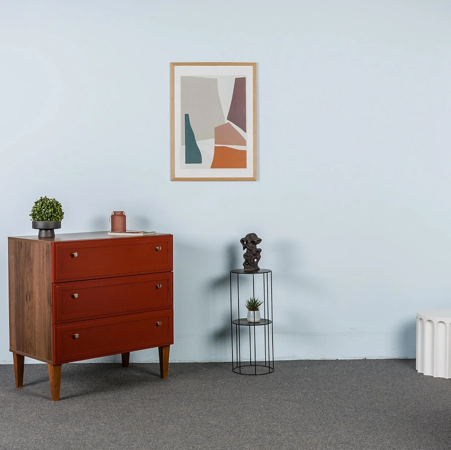 Комод 3 ящика Norton кармин - фото 11