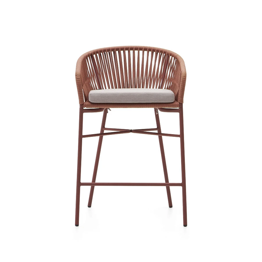 Полубарный стул Yanet из терракотовой веревки - фото 8