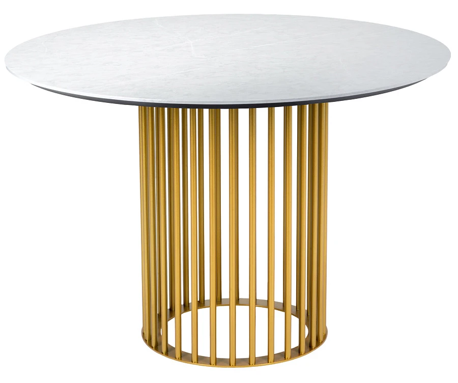 Стол Patrik New д.110 Мрамор Бьянко /Золото