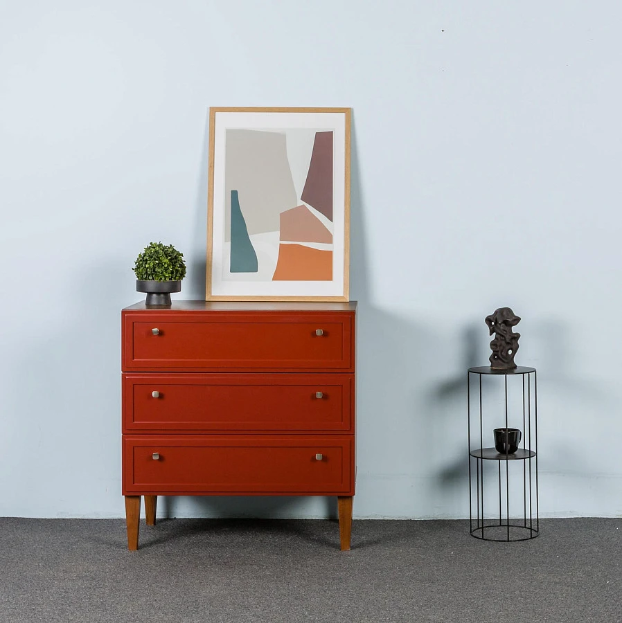 Комод 3 ящика Norton кармин - фото 9