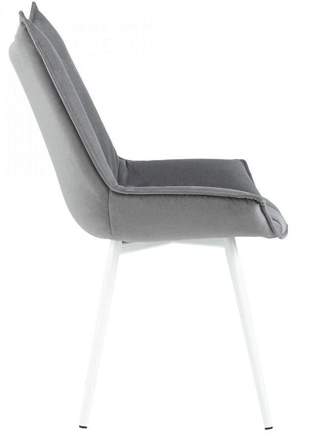 Стул Осло велюр серый белые ножки - фото 3