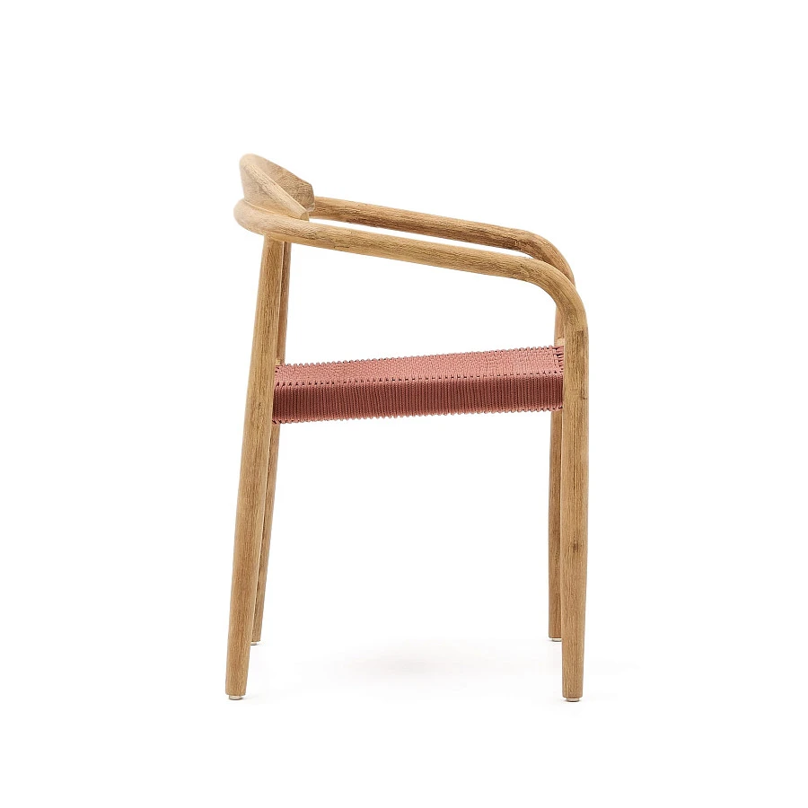 Стул Glynis из массива эвкалипта с розовой веревкой - фото 6