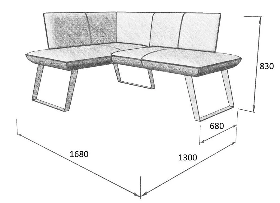 Диван кухон. Cosmo 120-158 L 20/32 1300*1680*830 - фото 2