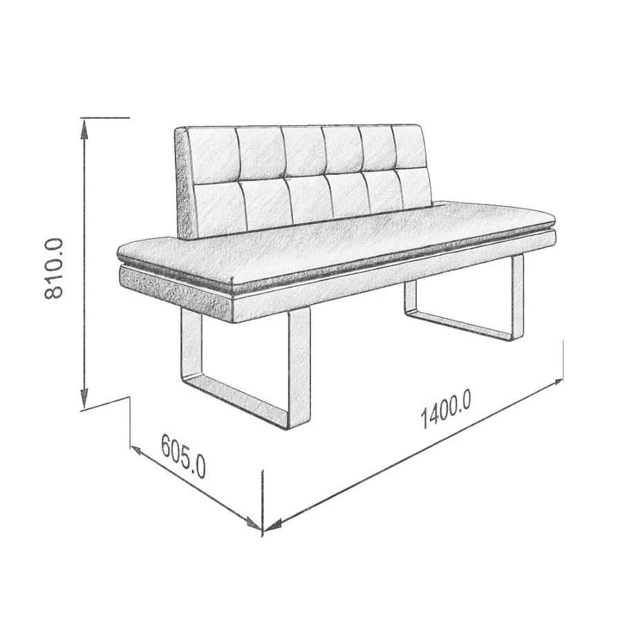 Диван кухонный Magiс 140UNO beige/UNO coffe - фото 3