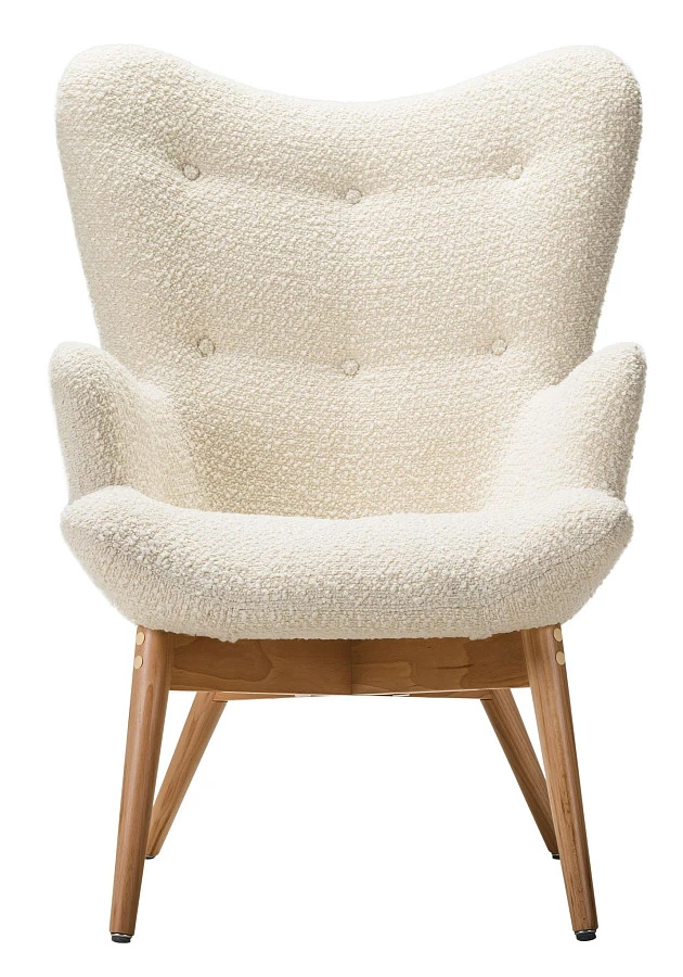 Кресло Хайбэк бежевый/нат. бук - фото 2