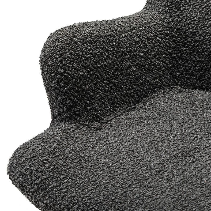 Кресло Хайбэк темно-серый/нат.бук - фото 7