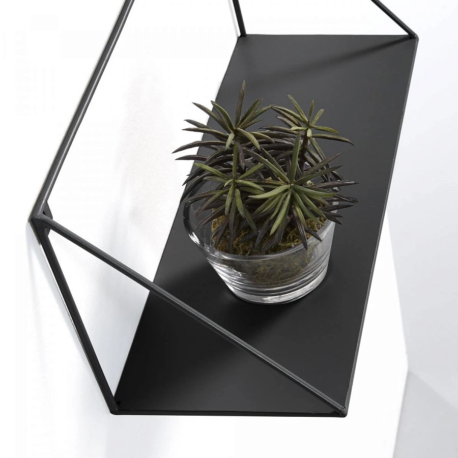 Настенная полка Upp металлическая черная - фото 2