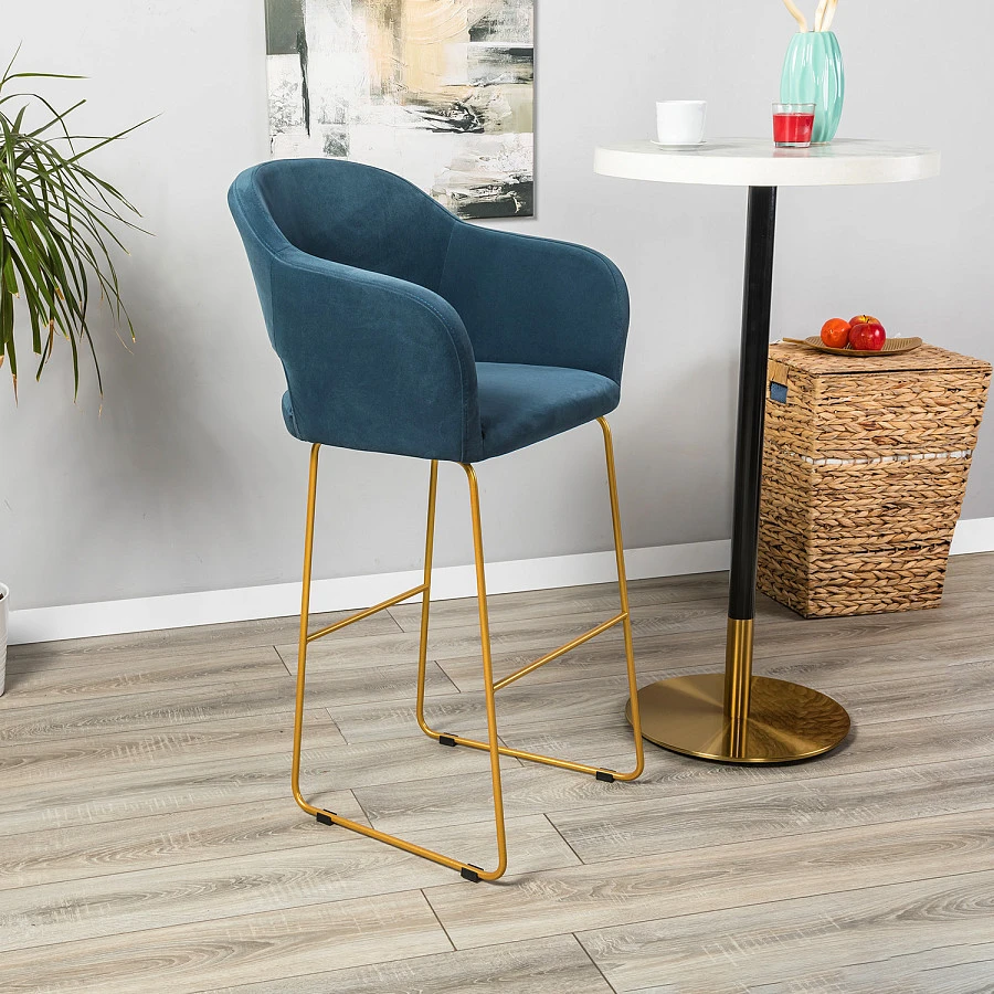 Кресло Бар. Oscar Diag blue/Линк золото - фото 9