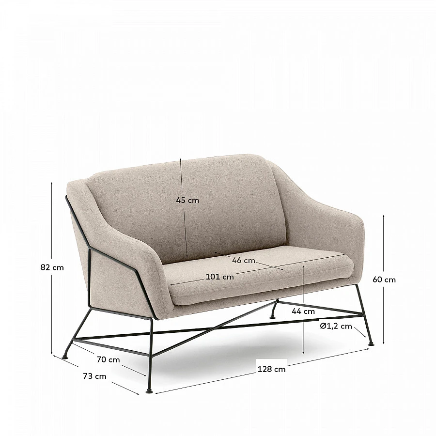 Brida 2-мест.диван зеленый/ножки сталь - фото 6