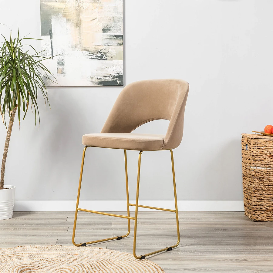 Кресло полубар Lars Diag beige/Линк золото - фото 7